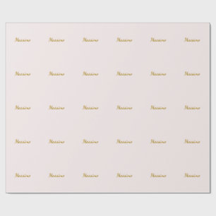 Gold- und Pastellfarbe Kalligrafie Elegant Einfach Geschenkpapier