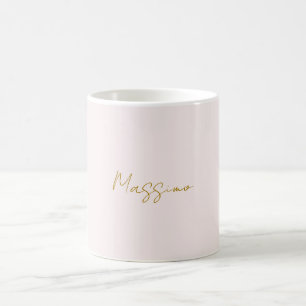 Gold- und Pastellfarbe Kalligrafie Elegant Einfach Kaffeetasse