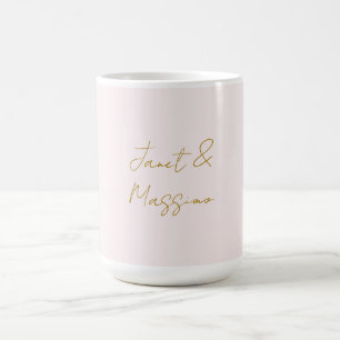 Gold- und Pastellfarbe Kalligrafie Elegant Einfach Kaffeetasse