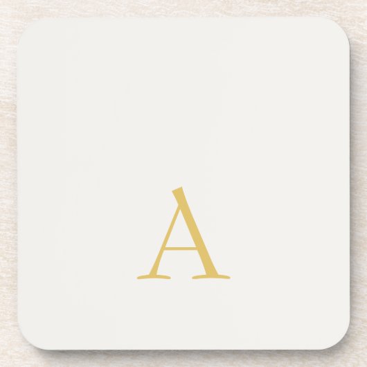 Gold- und Pastellfarben-Monogramm Professionelle I Getränkeuntersetzer (Vorderseite)