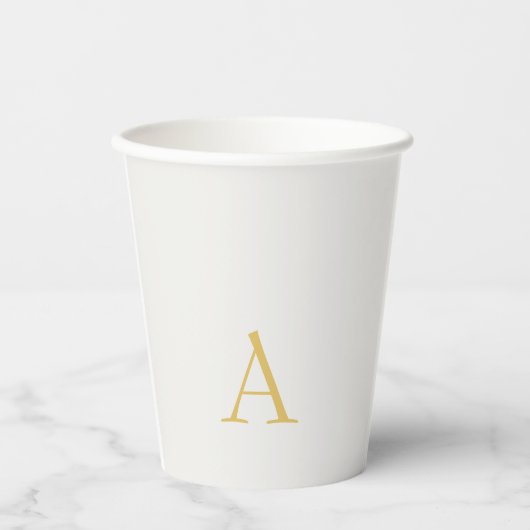 Gold- und Pastellfarben-Monogramm-Professionelle I Pappbecher (Vorderseite)