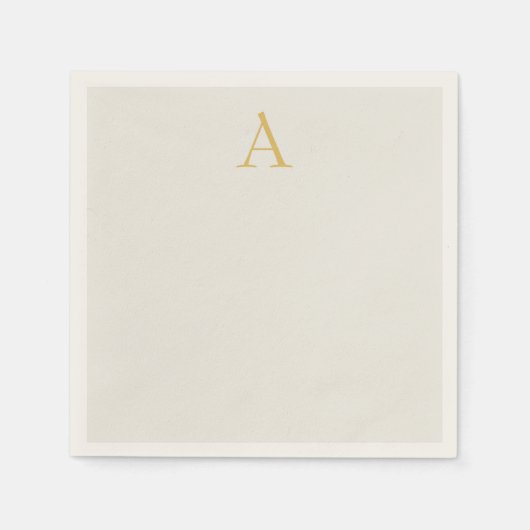 Gold- und Pastellfarben-Monogramm-Professionelle I Serviette (Vorderseite)