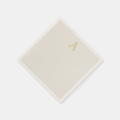 Gold- und Pastellfarben-Monogramm-Professionelle I Serviette (Ecke)