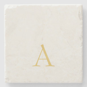 Gold- und Pastellfarben-Monogramm Professionelle I Steinuntersetzer