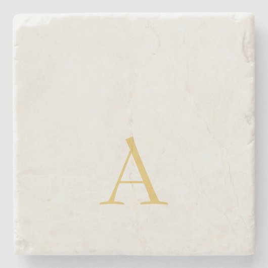 Gold- und Pastellfarben-Monogramm Professionelle I Steinuntersetzer (Vorderseite)