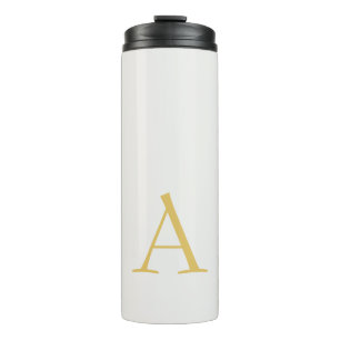 Gold- und Pastellfarben-Monogramm-Professionelle I Thermosbecher
