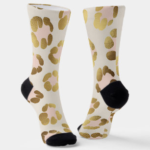 Gold- und Pastellrosa-Leopardenprint Chic Animal Socken