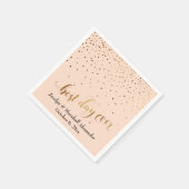 Gold und Peach Best Day Ever Hearts Confetti Serviette (Ecke)