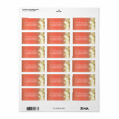 Gold und Peach String Lights Chic Wedding Adressaufkleber (Vorne)