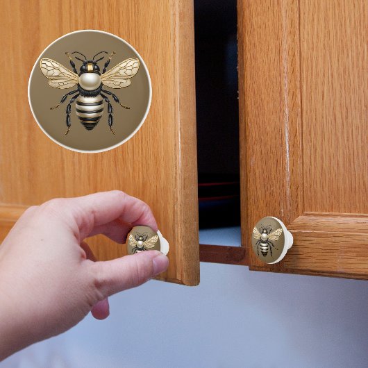 Gold und Pearl Bee Keramikknauf