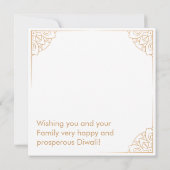 Gold und Pearl Happy Diwali Card Karte (Rückseite)