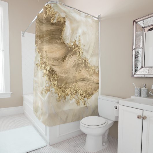 Gold und Perl - Spritzer Duschvorhang (Beispiel)