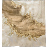 Gold und Perl - Spritzer Duschvorhang (Vorderseite)