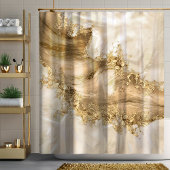 Gold und Perl - Spritzer Duschvorhang