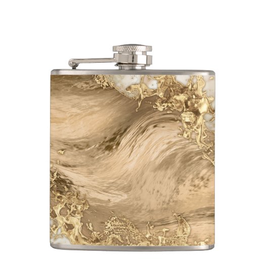 Gold und Perl - Spritzer Flachmann (Vorderseite)