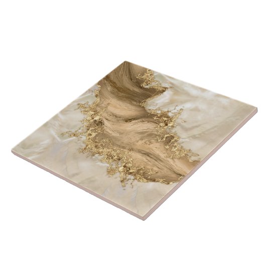 Gold und Perl - Spritzer Fliese (Seite)