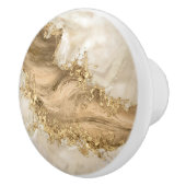 Gold und Perl - Spritzer Keramikknauf (Rechts)