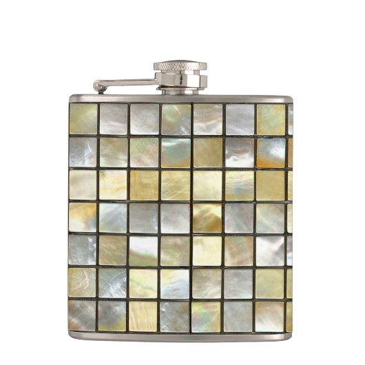 Gold- und PerlTiles Flachmann (Vorderseite)