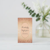 Gold-und Pfirsich-elegantes mit BlumenVintages Visitenkarte (Stehend Vorderseite)