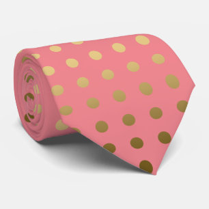 Gold und Pink Polka-Dot Nahtloses Muster Krawatte