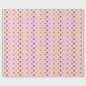 Gold und Pink Polka Dot Wrapping Paper Geschenkpapier (Flach)