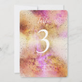 Gold und Pink Sky | TISCHNUMMERN (Vorderseite)