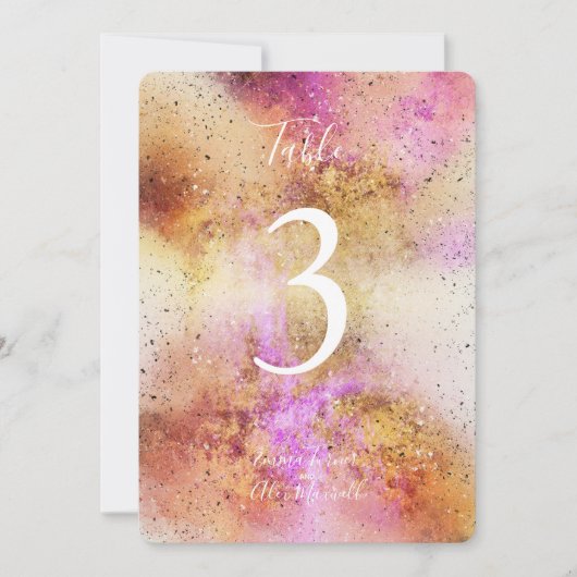 Gold und Pink Sky | TISCHNUMMERN (Vorderseite)