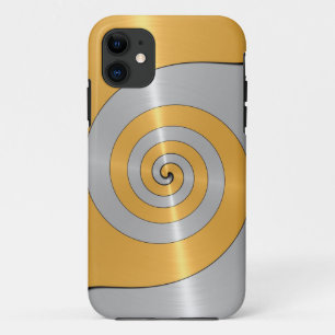 Gold und Platinum Stainless Shiny Metal Spiral iPhone 11 Hülle