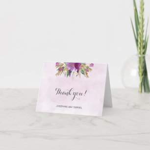Gold und Purple Blumen Danke, dass Sie die Karte e