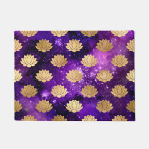 Gold- und Purpur-Galaxie-Dharma-Mandala-Muster Fußmatte