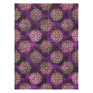 Gold- und Purpur-Galaxie-Dharma-Mandala-Muster Tischdecke