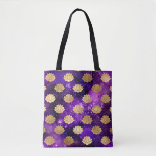 Gold- und Purpur-Galaxie-Dharma-Mandala Tasche