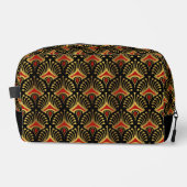 Gold und Red Art Deco Muster Monogram Duffle Ba Waschbeutel (Vorderseite)