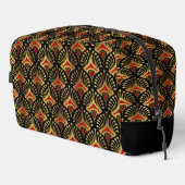 Gold und Red Art Deco Muster Monogram Duffle Ba Waschbeutel (Rechte Ecke)