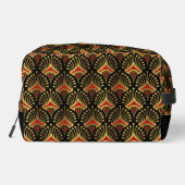 Gold und Red Art Deco Muster Monogram Duffle Ba Waschbeutel (Rückseite)