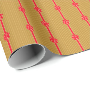 Gold und Red Bow Geschenkpapier