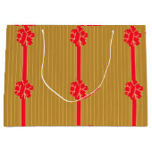 Gold und Red Bow Große Geschenktüte (Vorderseite)