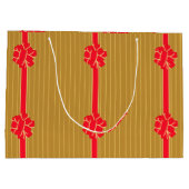 Gold und Red Bow Große Geschenktüte (Rückseite)