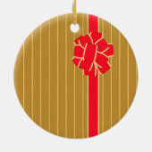 Gold und Red Bow Keramik Ornament (Hinten)