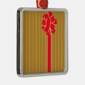 Gold und Red Bow Ornament Aus Metall (Rechts)