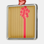 Gold und Red Bow Ornament Aus Metall (Links)