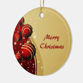 Gold und Red Christmas Balls Keramik Ornament (Links)