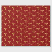 Gold und Red Christmas Holly Geschenkpapier (Flach)