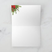 Gold und Red Christmas Wedding Foto Vielen Dank Dankeskarte (Innenseite)