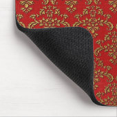 Gold und Red Damask Mousepad (Ecke)