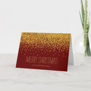 Gold und Red Glam Confetti Dots Weihnachten