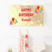 Gold und Red Happy Birthday Banner (Insitu)