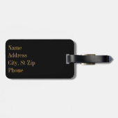 Gold und Red Leopard Animal Print | Monogramm Gepäckanhänger (Rückseite horizontal)