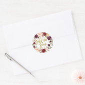 Gold und Red Marsala Floral Vielen Dank Sticker (Umschlag)