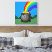 Gold- und Regenbogen-Pot Leinwanddruck (Insitu (Schlafzimmer))